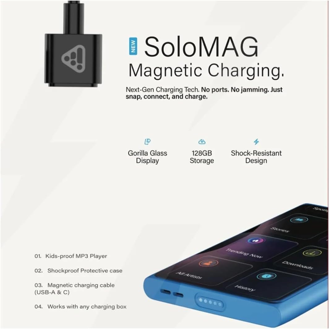 24six SOLO4 128GB Kosher MP3 Player Jewish Music and Shiurim (Black) | Preloaded Jewish Music, Children's Stories and Torah Shiurim, Subscription Required