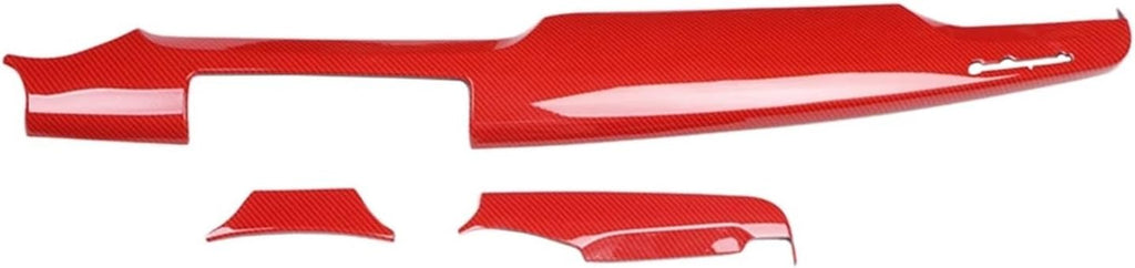 Dashboard Panel Decoration Cover Trim Compatible with Maserati Quattroporte 2014-2021 Carbon Fiber Car Interior Accessories(Red Carbon Fiber-LHD)
