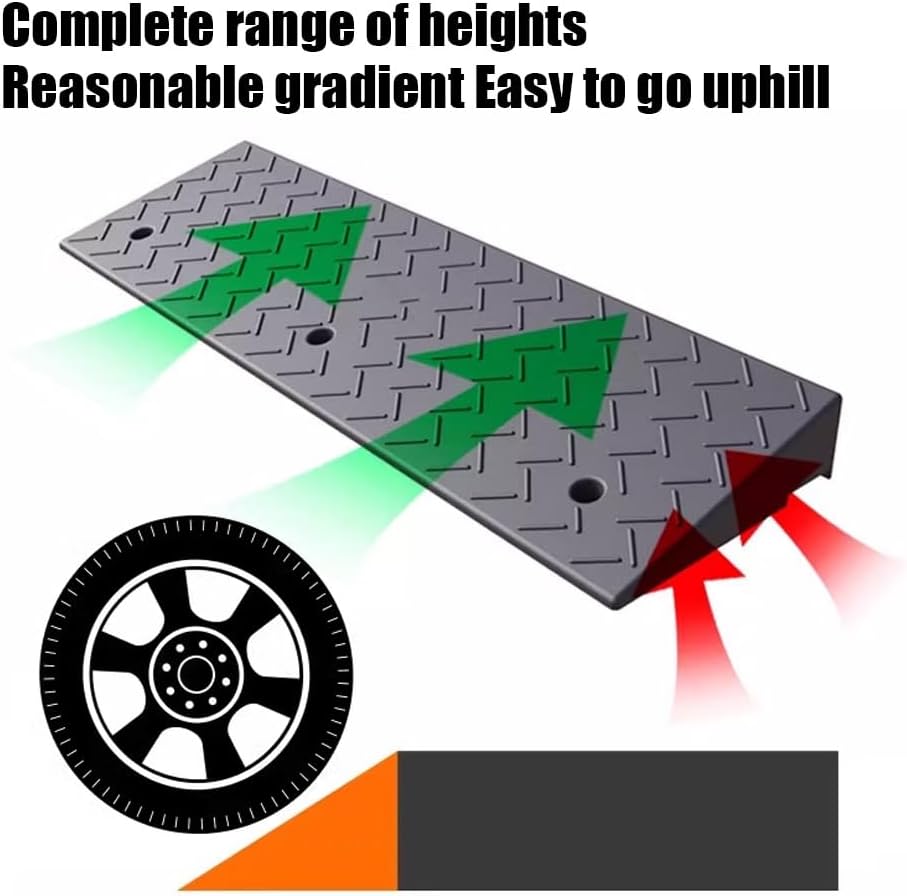 Curb Ramps Threshold Ramp Rise Driveway Ramp for Loading Dock Bike Vehicle Warehouse Sidewalk Wheelchair Car Slope Ramp(39.4x15.0x5.9in)