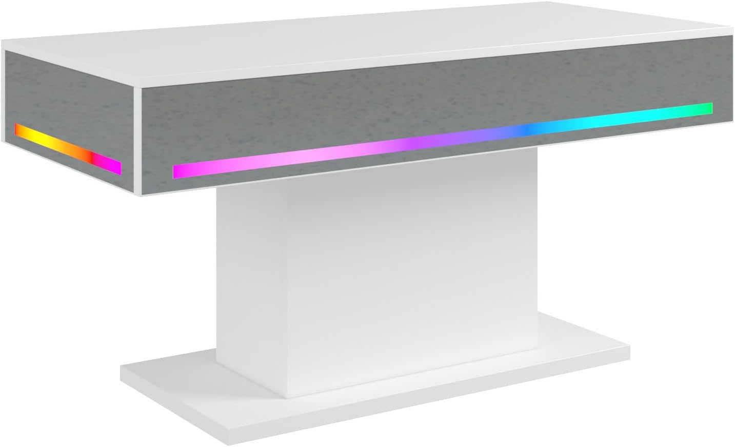 HedoAjim Led Coffee Table for Living Room, Living Room Table Rectangular Center Table, Modern Wooden Coffee Tables with 16 Colors LED Lights for Dining Reception Room