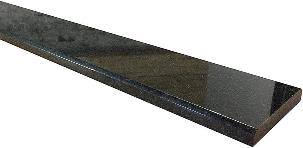 Tenedos Custom Lenght | Black Granite Threshold Floor Tile Polished Eased Edge for Doorway, Window sill, Shower Curb Kerdi Board Cut up to 36 inches Long (Width: 6 inch, Thickness: 0.75 inch)