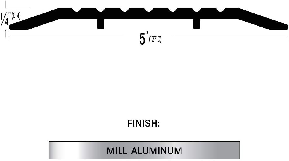 5'' Wide x 1/4'' High - Fire Rated/ADA Approved/Mill Aluminum Door Threshold/Saddle (3545) in (72''), FH (Flathead) Screw #10 x 1/2'' Supplied