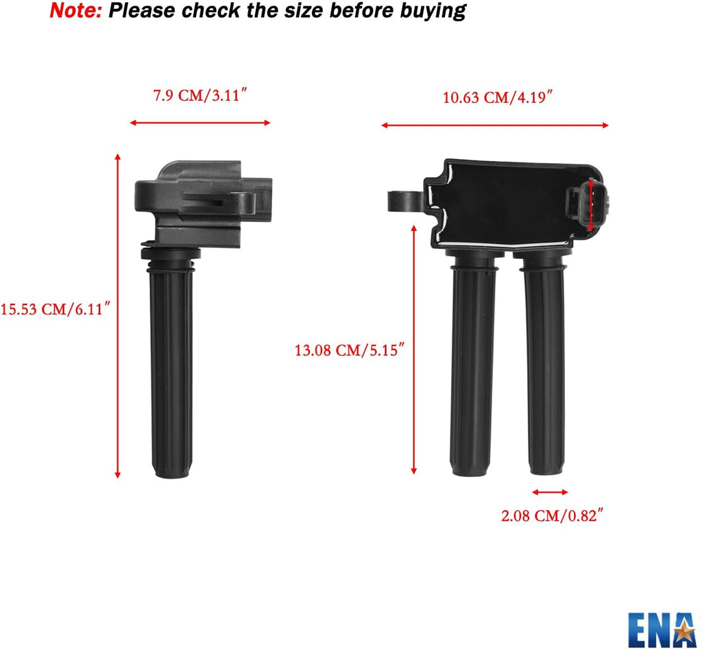 ENA Set of 8 Ignition Coil Pack 16 Spark Plug Compatible with Chrysler Dodge Jeep Ram 1500 2500 3500 300 Charger Durango Magnum Commander Aspen Grand Cherokee 2006-2008 5.7 6.1 V8 Replace# UF504 570