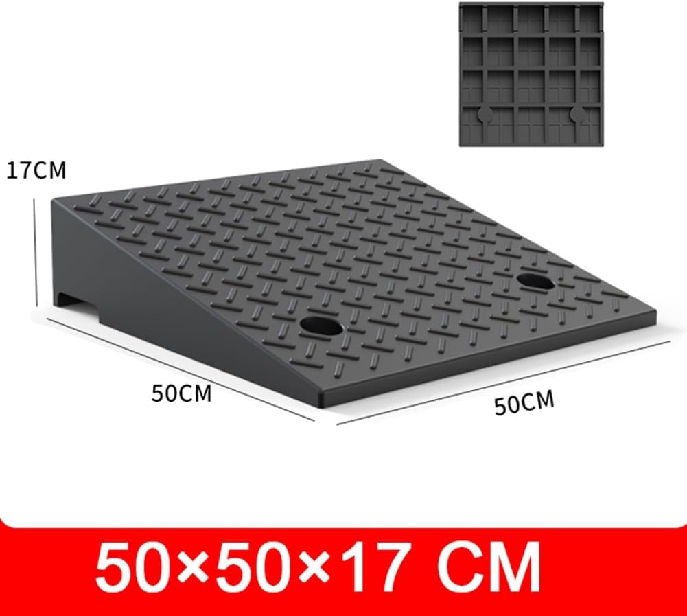 Rubber Curb Ramps (2-8 inch Rise),Heavy Duty Threshold Ramps for Cars Vehicles Motorcycle Bicycles(Height 17cm/6.7inch)
