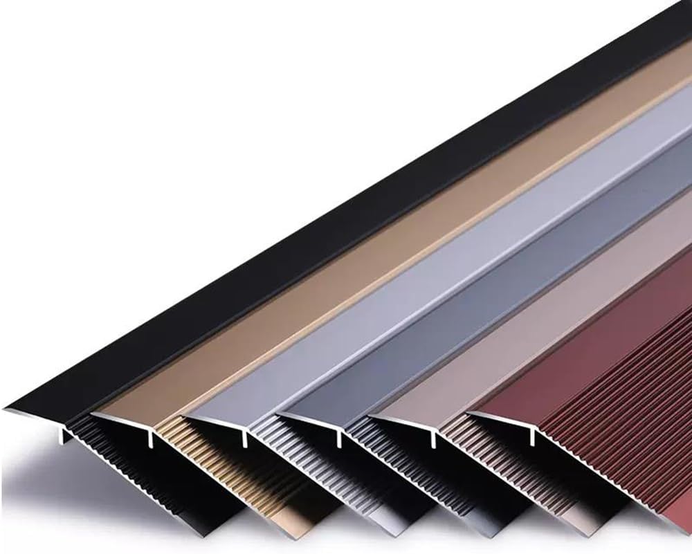 HCZION Threshold Strip 36 Inch Doorways Threshold Ramps, Door Floor Transition Threshold Strip, Threshold Reducer Aluminum Edge Trim, Height: 0.39-1.57inch (Color : Grey, Size : 15pcs)