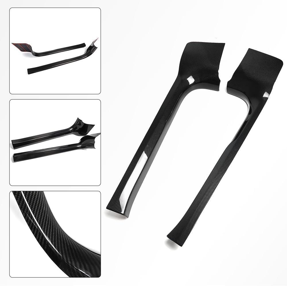 Jogon Genuine Carbon Fiber Door Sill Cover Trim for Corvette C8 Stingray Z51 Z06 Coupe HTC 2020 2021 2022 2023 2024 Inner Door Threshold Sill Protector