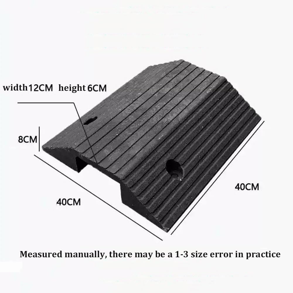 Rubber Threshold Ramp Transition Bridge Ramp for Doorways, Portable Transition Ramp Entryway Ramp High Load, Groove Wide 4.7inch Hige 2.4/3inch(3' Rise/40x40x8cm)