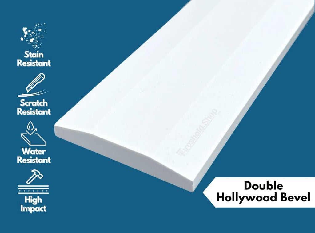 Double Hollywood Engineered Marble Threshold for Floor Transition (Super White, 5' x 36')