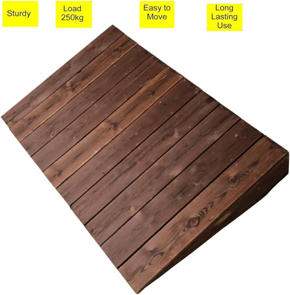 Wood Threshold Ramp Curb Ramp for Wheelchair - Non Slip Transition Ramp for Home/Front Door/Yard/Patio/Entry - 4 7 8 10 Rise, Doorway Ramp (60x70x20cm/24x28x8'')