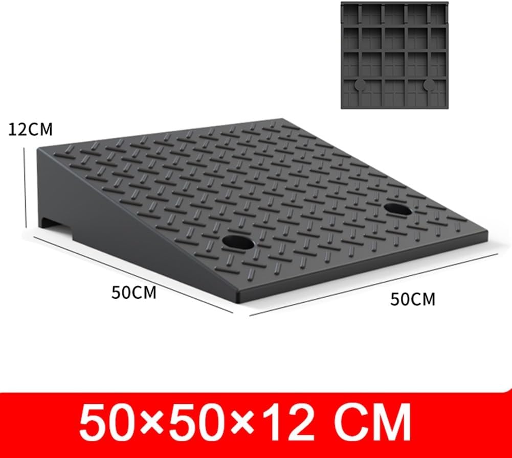 Rubber Curb Ramps (2-8 inch Rise),Heavy Duty Threshold Ramps for Cars Vehicles Motorcycle Bicycles(Height 12cm/4.7inch)