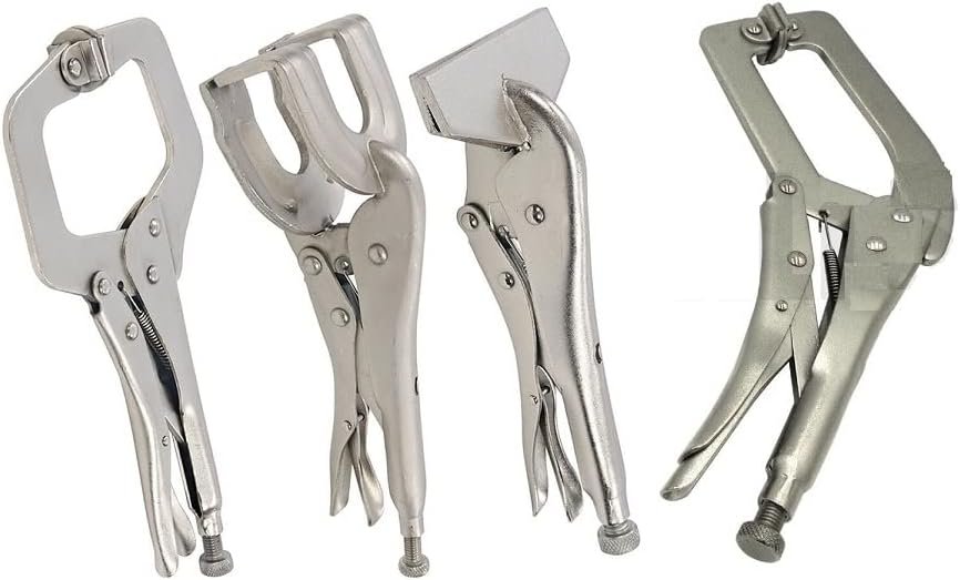 4pc Locking Grip Welding Clamp Vise C-Clamp Sheet Metal Clamp Plier Tool Set