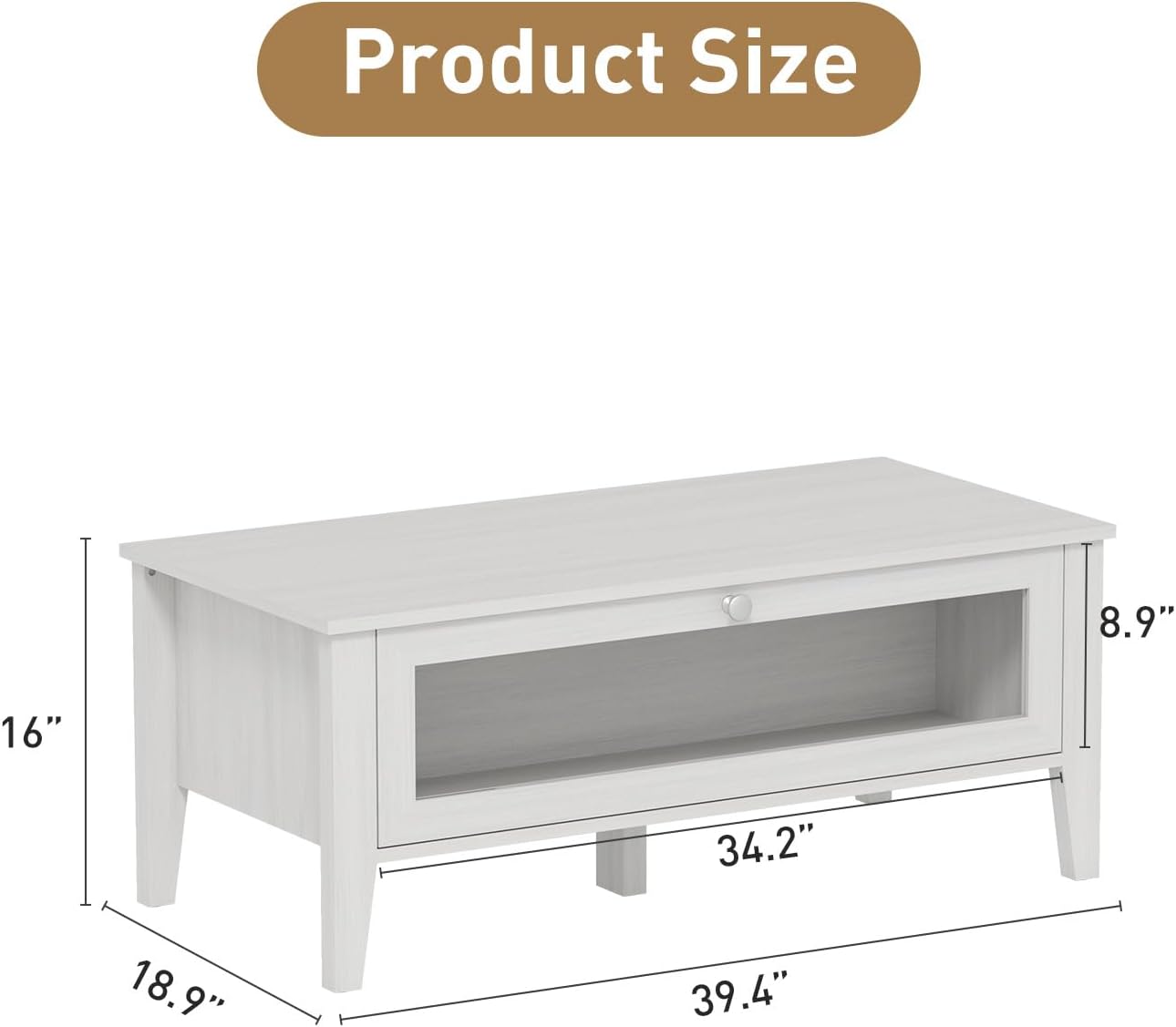 Bonzy Home TV Stand and Coffee Table Set of 2, Modern TV Console Coffee Table Set with Glass Door for up to 65' TV, Wooden TV Stand Set with Storage Drawer for Living Room, White