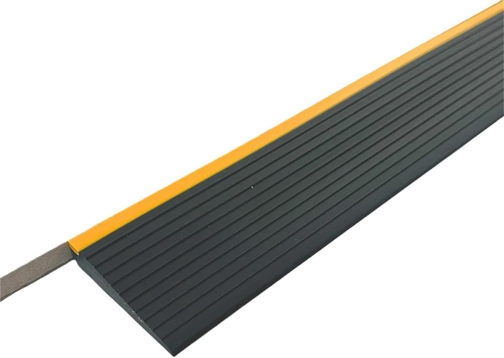 1pc0.9mX5cm/7.5cm Self-Adhesive Ramp Mat Multi-Purpose Floor Transition Strip Easy Install Non-Slip Doorway Threshold Ram Home(Yellow Black,0.9mX7.5cm)