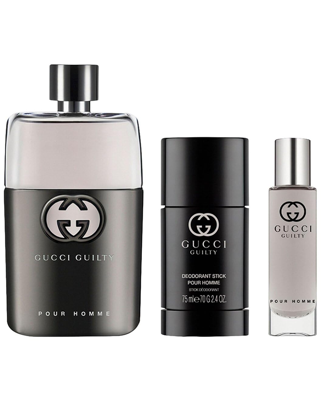 Avir Guilty Eau De Toilette 3 Piece Gift Set for Men 3 oz Edt Spray +2.4 oz Deodorant Stick + 0.5 oz +Makeup Remover Alcohol Free Face & Eye Remover Wipe with Aloe E &Cucumber Extract. $179 Value