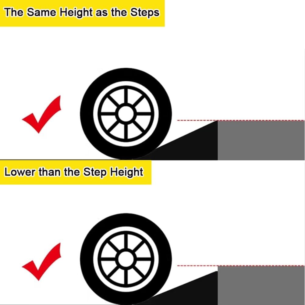 Rubber Curb Ramps (2-8 inch Rise),Heavy Duty Threshold Ramps for Cars Vehicles Motorcycle Bicycles(Height 18cm/7inch)