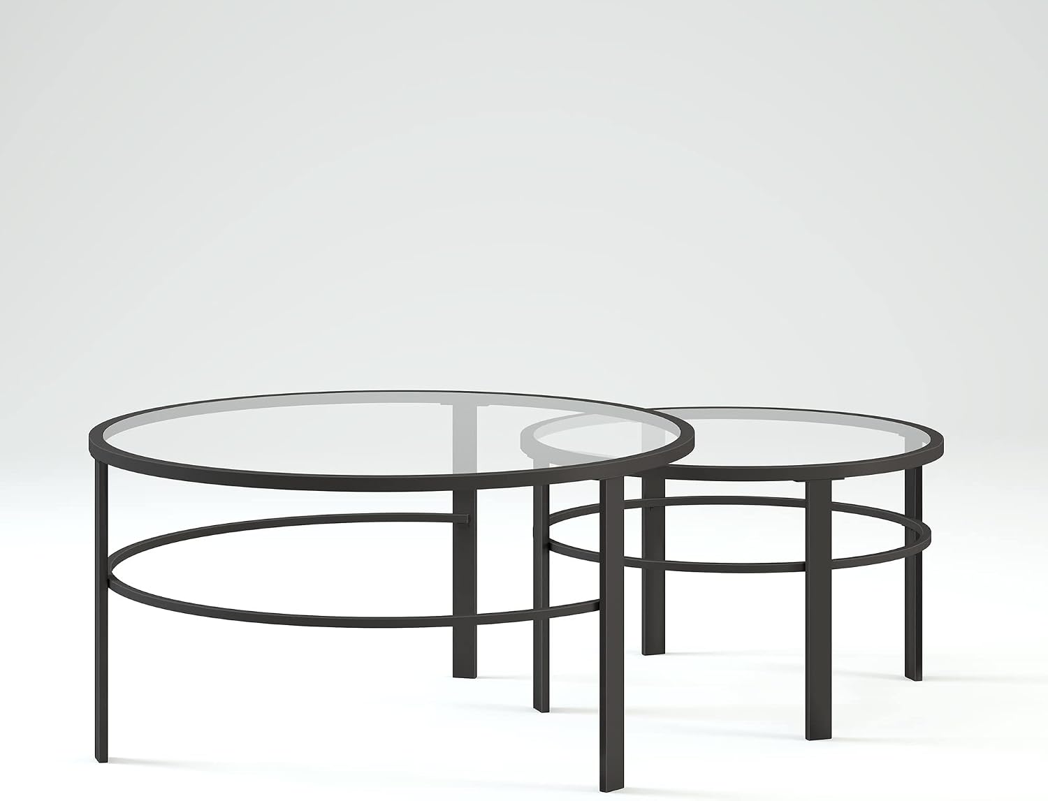 Henn&Hart Round Nested Coffee Table in Blackened Bronze, Coffee Table coffee tables for living room, studio apartment essentials, 36' Wide