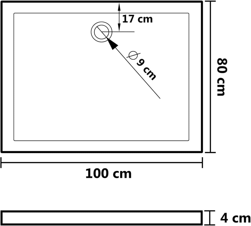 Gecheer Shower Base Tray with Dots, Low Threshold White ABS Shower Pan, 31.5 x 39.4 x 1.6 Inches, Slip-Resistant, Easy-Clean Bathroom Floor Drain Receptor