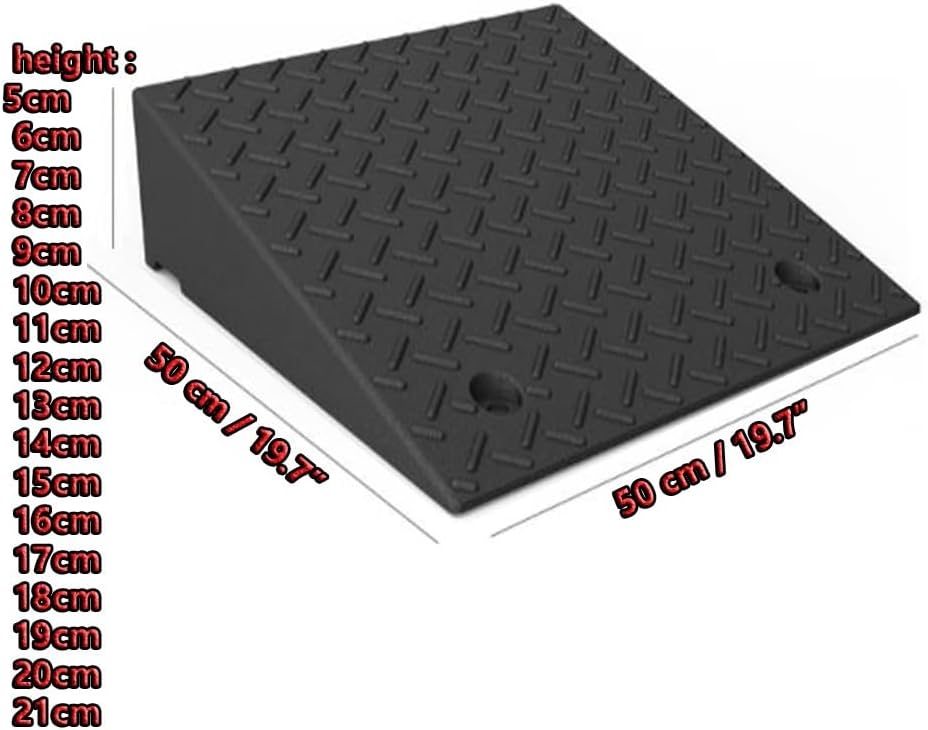 Threshold Ramp Portable Wheelchair Ramp, Rubber Driveway Curb Ramps, 2' 3' 4' 7' Rise Doorway Entry Ramps for Sidewalk Garage Warehouse Stroller(H 15 CM/6')