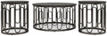 BOWERY HILL Marble and Metal 3-Piece Coffee Table Set, Black Finish, Includes Round Marble Coffee Table 36 in and 2 End Tables 20 in, Sturdy Decorative Iron Base, Contemporary Style Living Room
