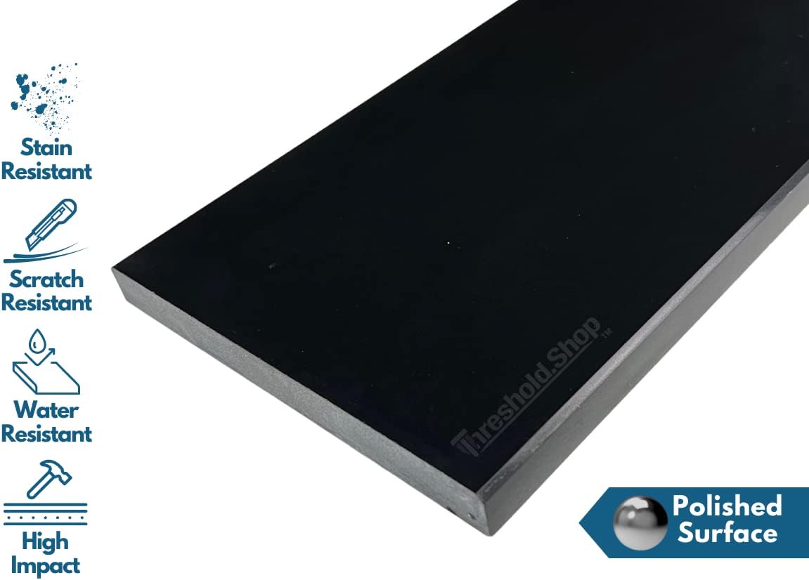 7 Inch Super Threshold Engineered Marble Saddle - 7 Inch Width 36 Inch Length (Super Black)