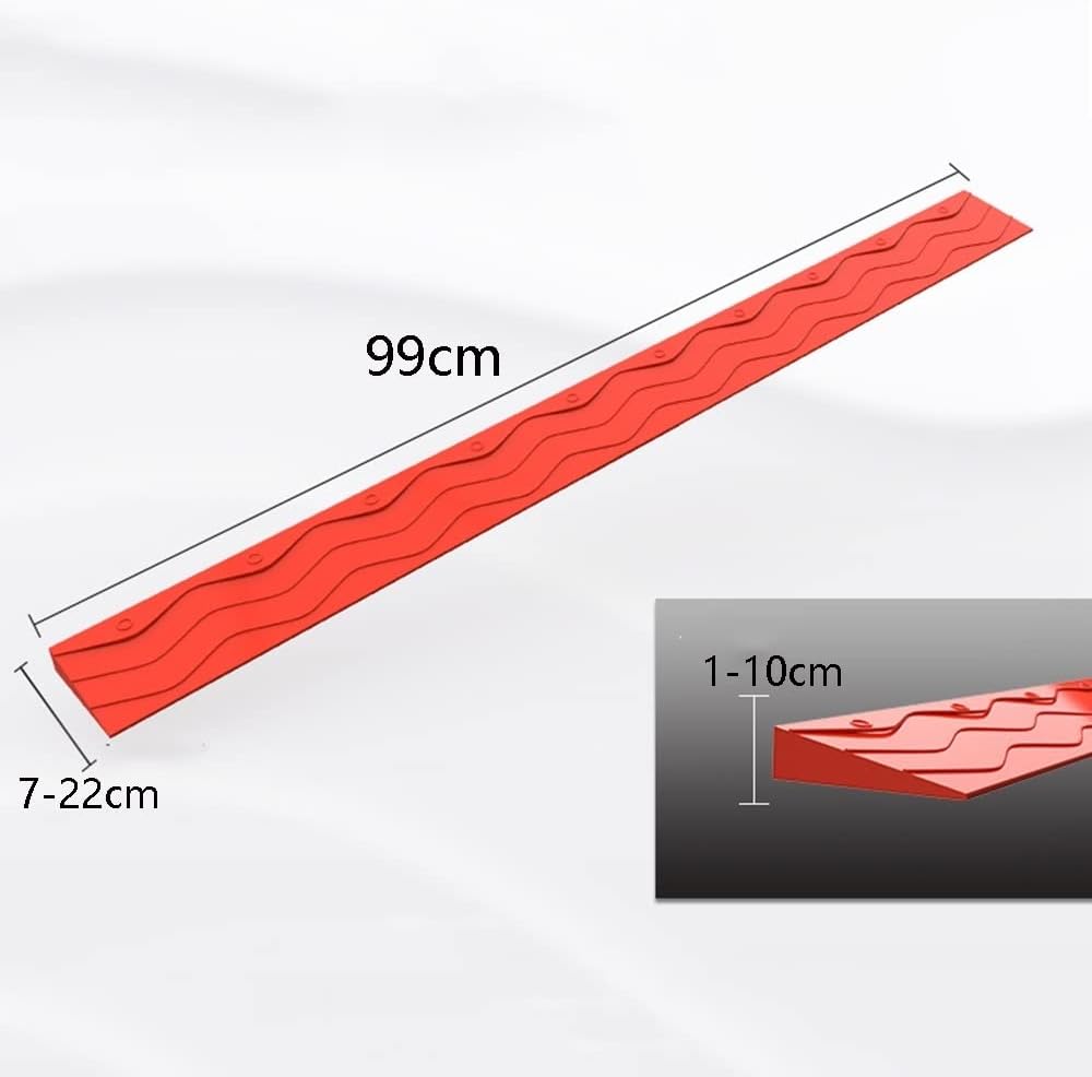 Extra Wide Rubber Wheelchair Ramp for Home Steps/Door Non Slip Textured Surface Red 4' Rise Threshold Ramp Curb Ramp 99 * 22 * 10cm