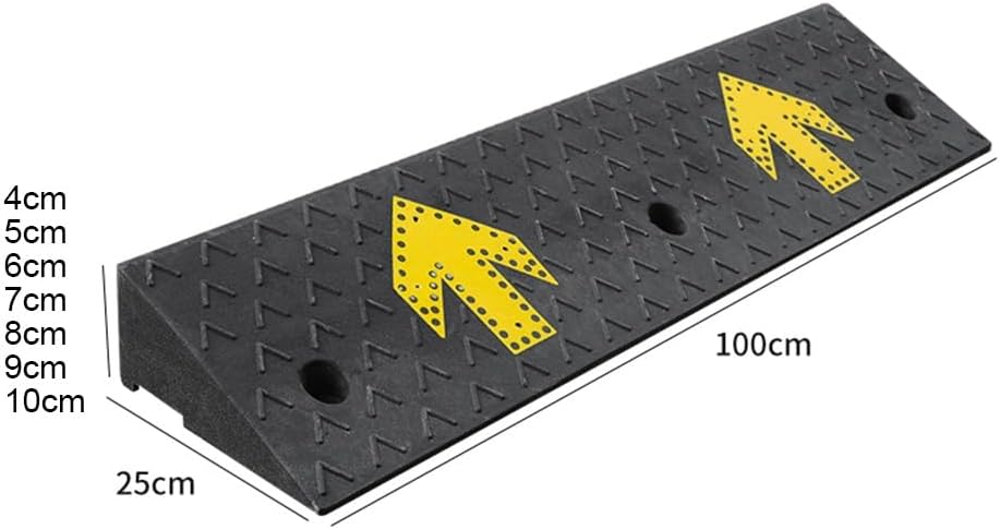 Ramp Rubber Kerb Ramps, 2in Rise Curb Ramps, Anti-Slip Threshold Ramp, Cars Shed Ramp, 4cm~10cm High Car Slope Ramp, Doorways Curb Ramp(100x25x4cm)