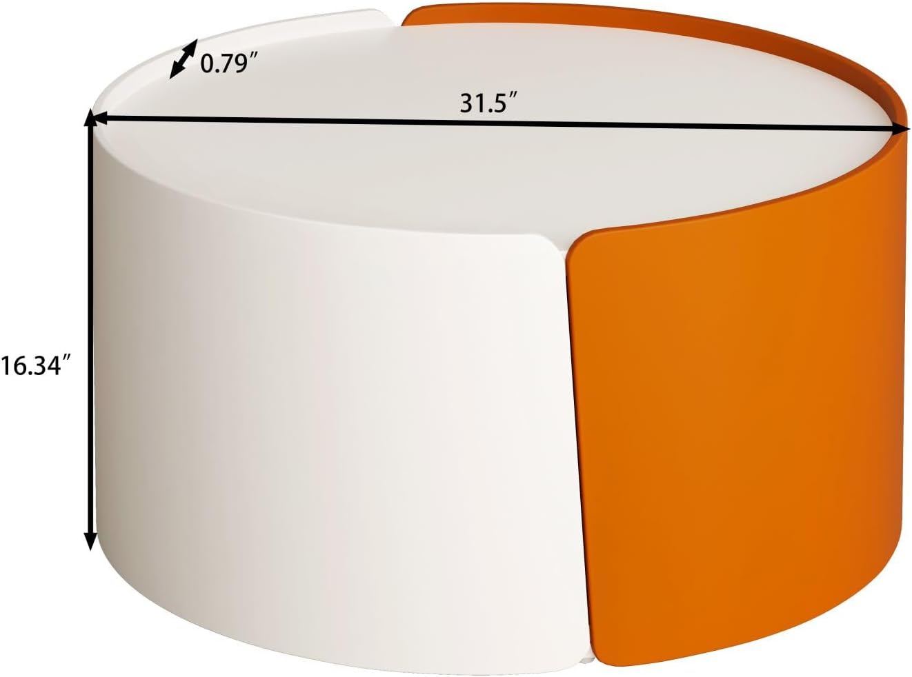 KEVINSPACE Round Coffee Table Mid Century Modern Coffee Table Pull Out Design Farmhouse Coffee Table with Storage Cocktail Table for Living Room Patio Office Abstract End Tables White