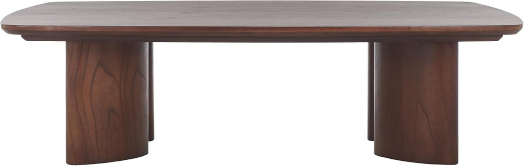 SAFAVIEH Couture Collection Barnard Walnut Rectangle Solid Wood Coffee Table