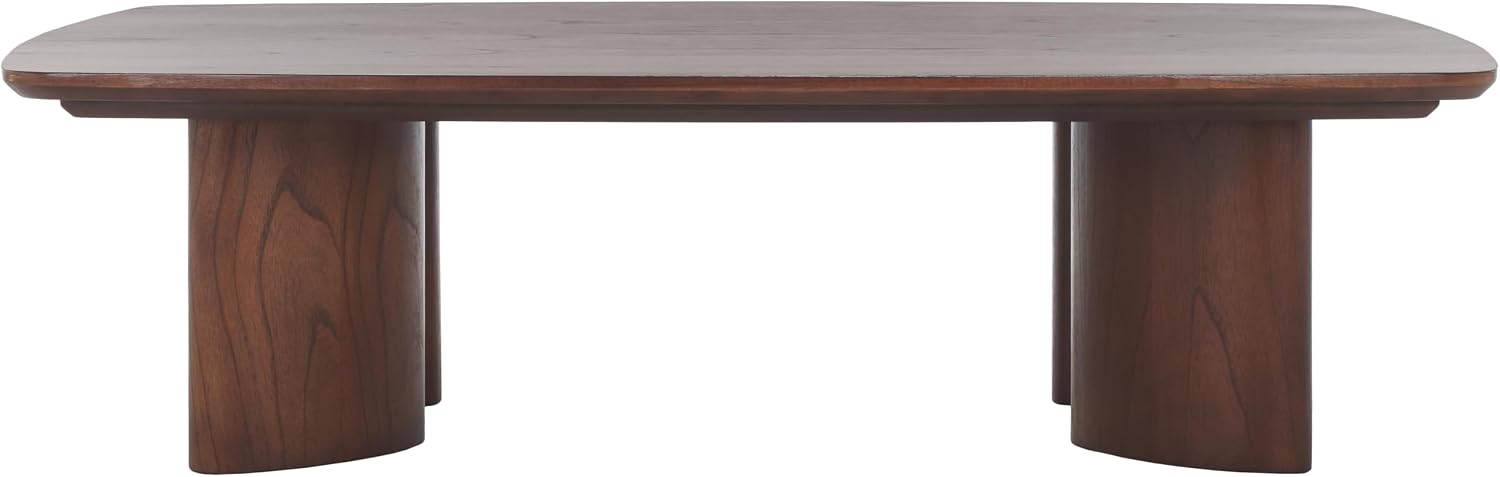 SAFAVIEH Couture Collection Barnard Walnut Rectangle Solid Wood Coffee Table