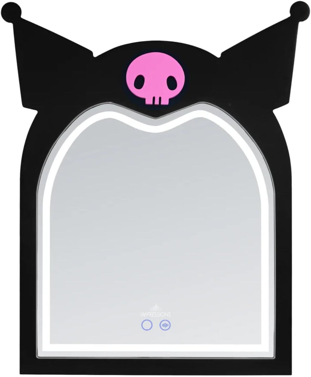 Impressions Vanity Kuromi Arch RGB Tabletop Mirror with Adjustable Strip LED Lights, App Control RGB Lighting, Soft Touch Sensor, Arched Mirrors for Wall Mount and U Shaped Easel Stand