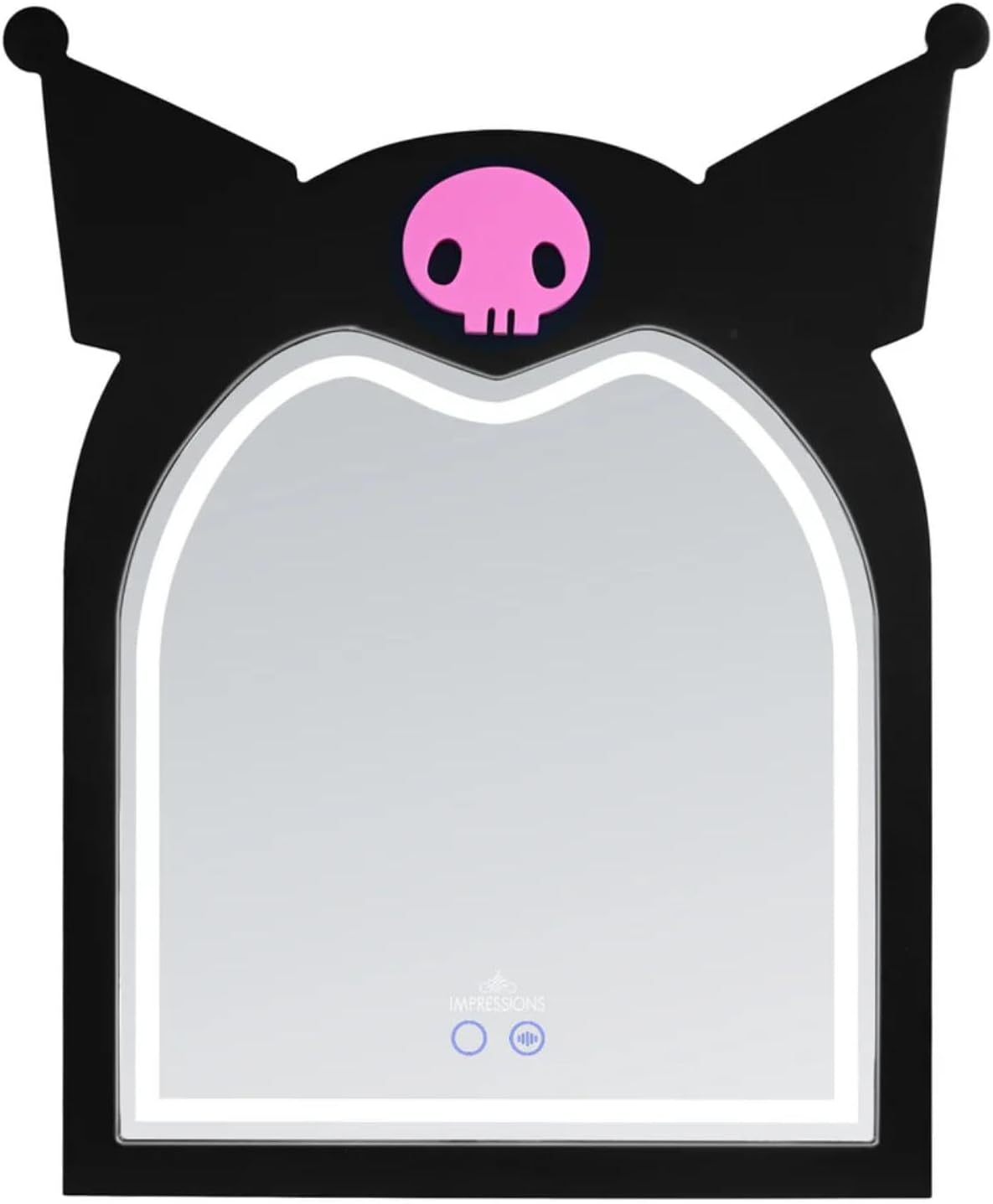 Impressions Vanity Kuromi Arch RGB Tabletop Mirror with Adjustable Strip LED Lights, App Control RGB Lighting, Soft Touch Sensor, Arched Mirrors for Wall Mount and U Shaped Easel Stand
