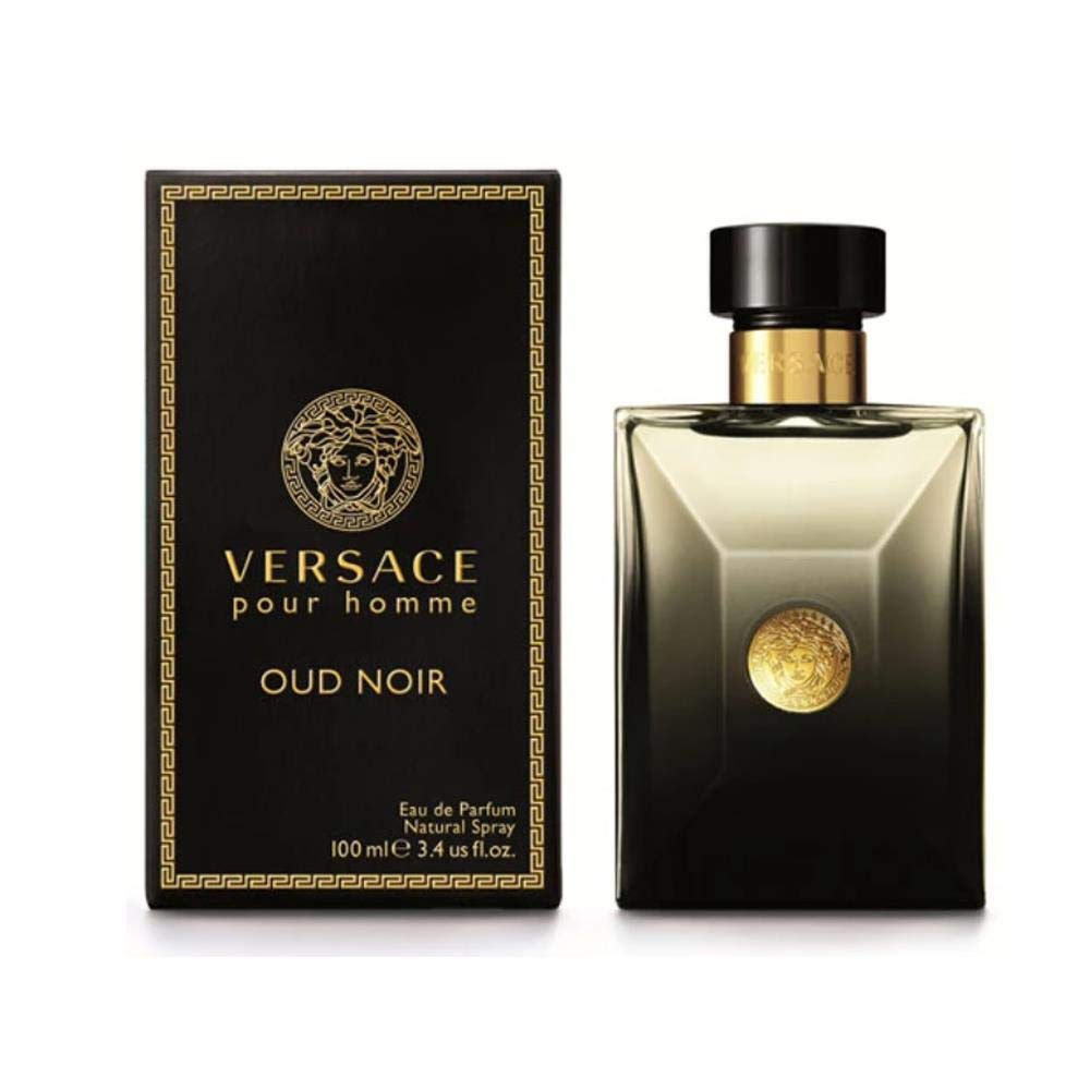 Versace Pour Homme Oud Noir 3.4 oz Eau de Parfum Spray & Eros for Men 3.4 oz Eau de Parfum Spray