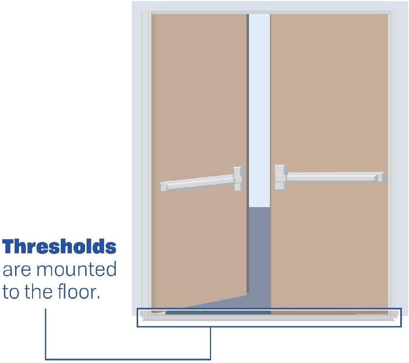 Mill Aluminum Rabbeted Door Threshold with Neoprene Solid Rubber Extrusion (3565MA), SMS # 10 x 1-1/2'' supplied, (4-7/8'' W x 7/8'' H) (84'')