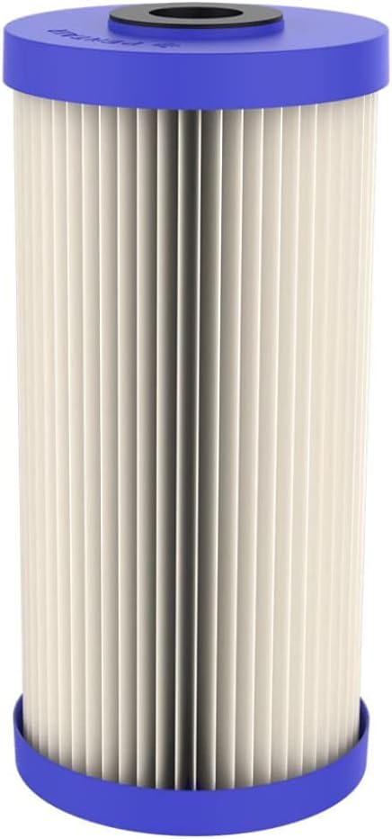Pentair Pentek ECP20-BB Big Blue Sediment Water Filter, 10-Inch, Whole House Pleated Cellulose Polyester Cartridge, 10' x 4.5', Blue End-Cap, 20 Micron, Pack of 8