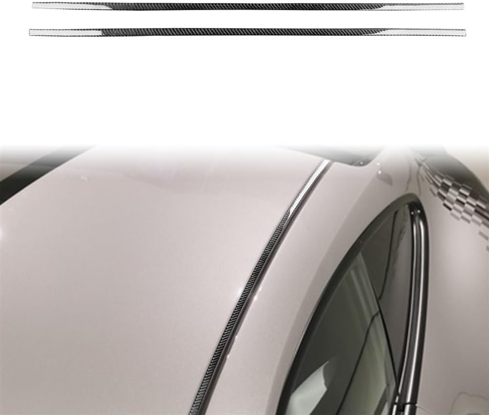 2pcs Car Roof Trim Trim on Both Sides Black&Red Color Carbon Fiber Decoration Compatible with Porsche 911 992 2019-2023 Models Car Accessories(Black Carbon Fiber)