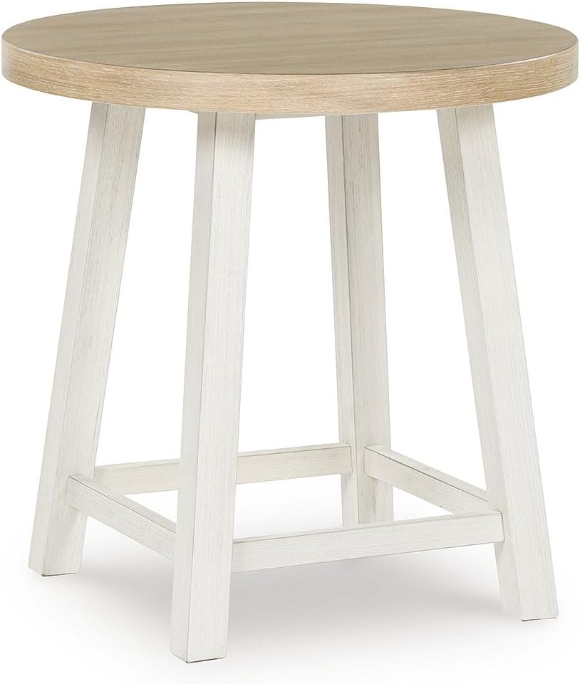 Signature Design by Ashley Fawndell Casual Table with Antiqued Finish, Set of 3, White & Light Brown