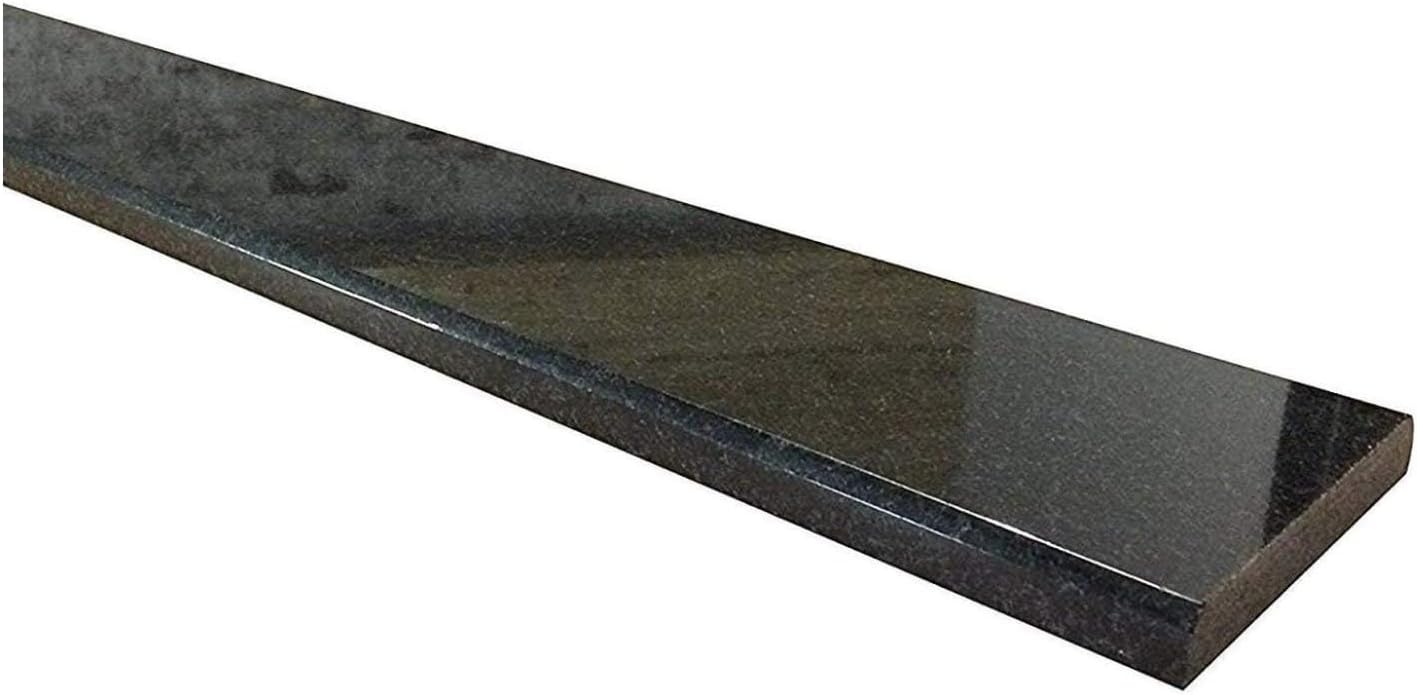 Tenedos Absolute Black Italian Granite Threshold Polished 30 x 6 Inch Natural Stone Saddle for Bathroom Shower, Fireplace, Kitchen Floor, Window Sill