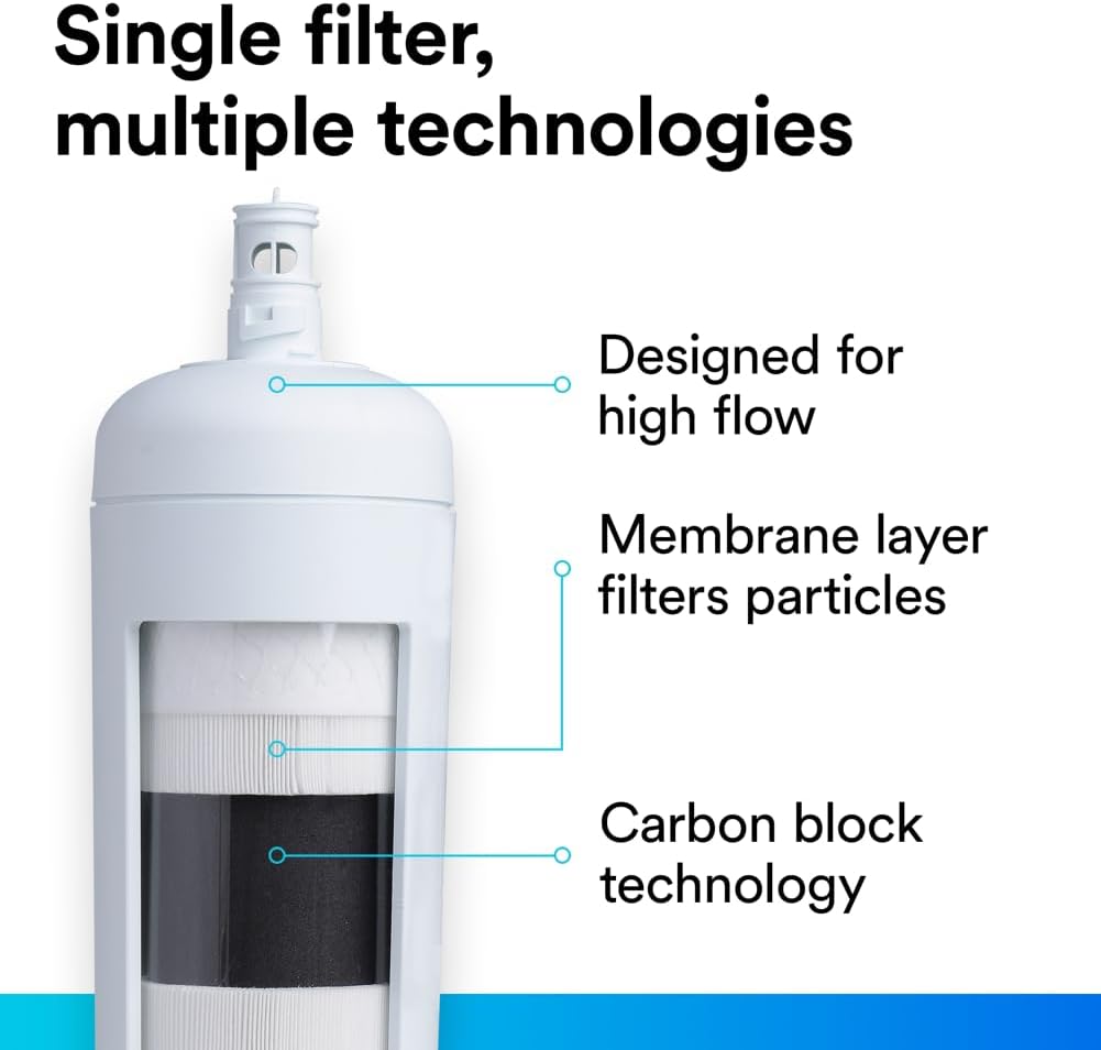 Aqua-Pure FF101 Replacement Water Filter Cartridge for Aqua-Pure System 3M FF100, Reduces Lead, Microplastics, Chlorine Taste and Odor, Cysts, Select VOCs