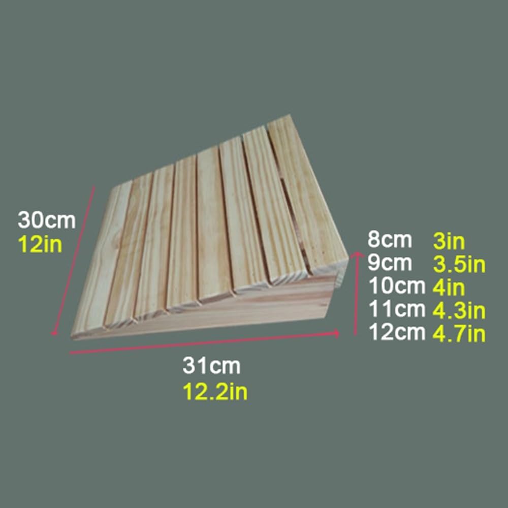 Solid Wood Threshold Ramp for Doorways 3' 4' 5' 6' Rise, Portable Curb Ramp Entry Ramps, Wood Wheelchair Ramps for Steps/Front Door/Stair(30x31x11cm/12x12.2x4.3in)