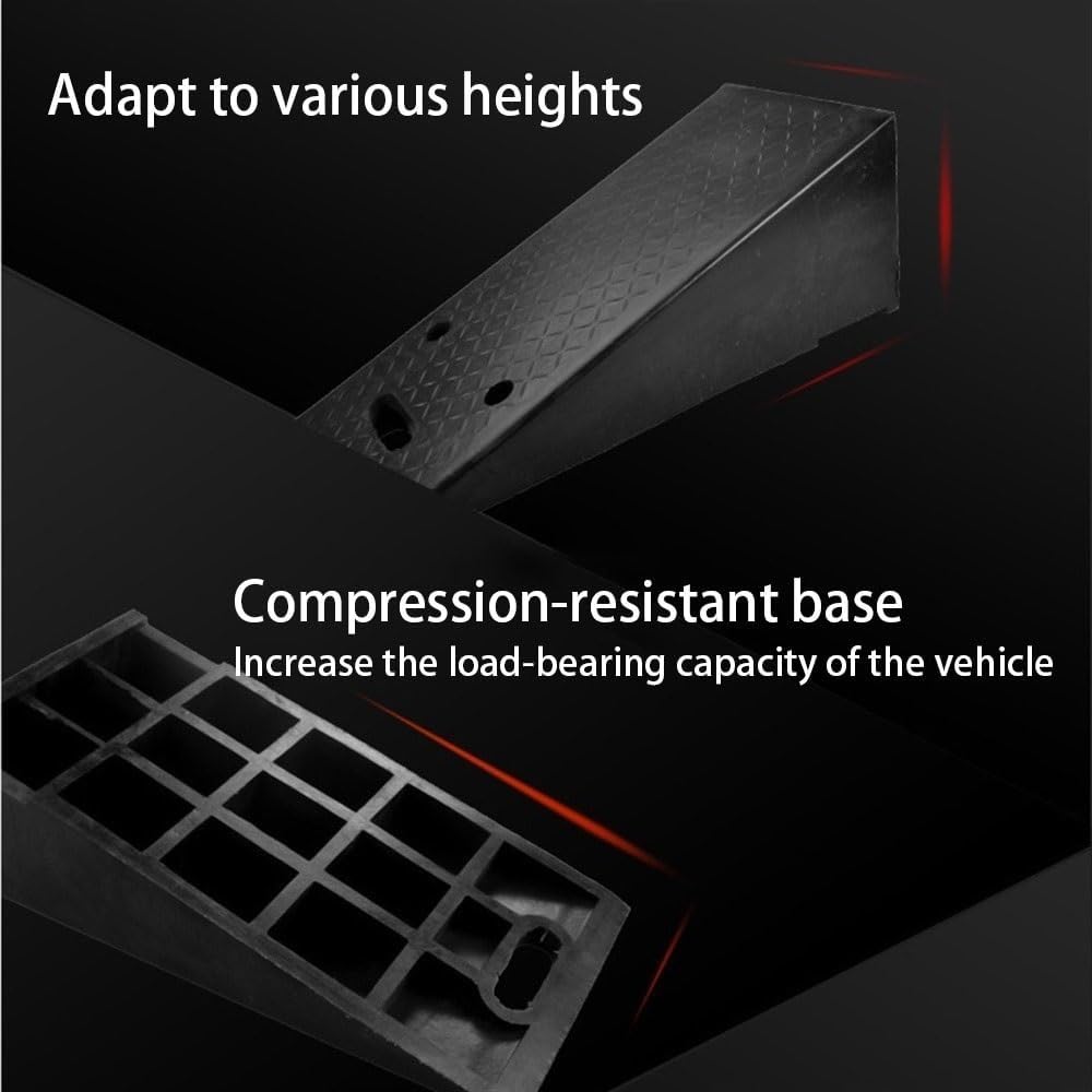 Black Ramps for Driveway, Anti-Slip Curb Ramp, Driveway Ramp with Side Grooves, Rise Threshold Ramp, Rubber Driveway Ramp Curb for Buses, Cars, Wheelchairs(15 * 6.7in)