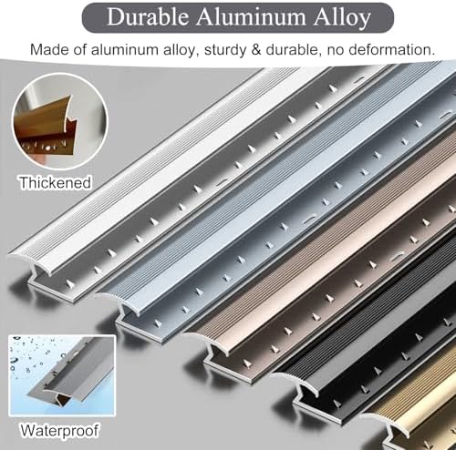 Aluminum Carpet Transition Strip, 150cm Seam Cover for Carpet to Tile/Wood, Durable Doorway Decoration Bar, Easy Installation, Perfect for Home Improvement
