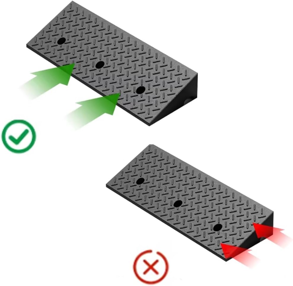 Rubber Curb Ramps (2-8 inch Rise),Heavy Duty Threshold Ramps for Cars Vehicles Motorcycle Bicycles(Height 15cm/5.9inch)