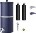 Waterdrop TK-AP Gravity Water Filter System, NSF/ANSI 42&372 Standard, Stainless Steel Water System with 2 Carbon Filters, Reduces Lead and Chlorine for Home, Emergencies, Blue, 2.25G