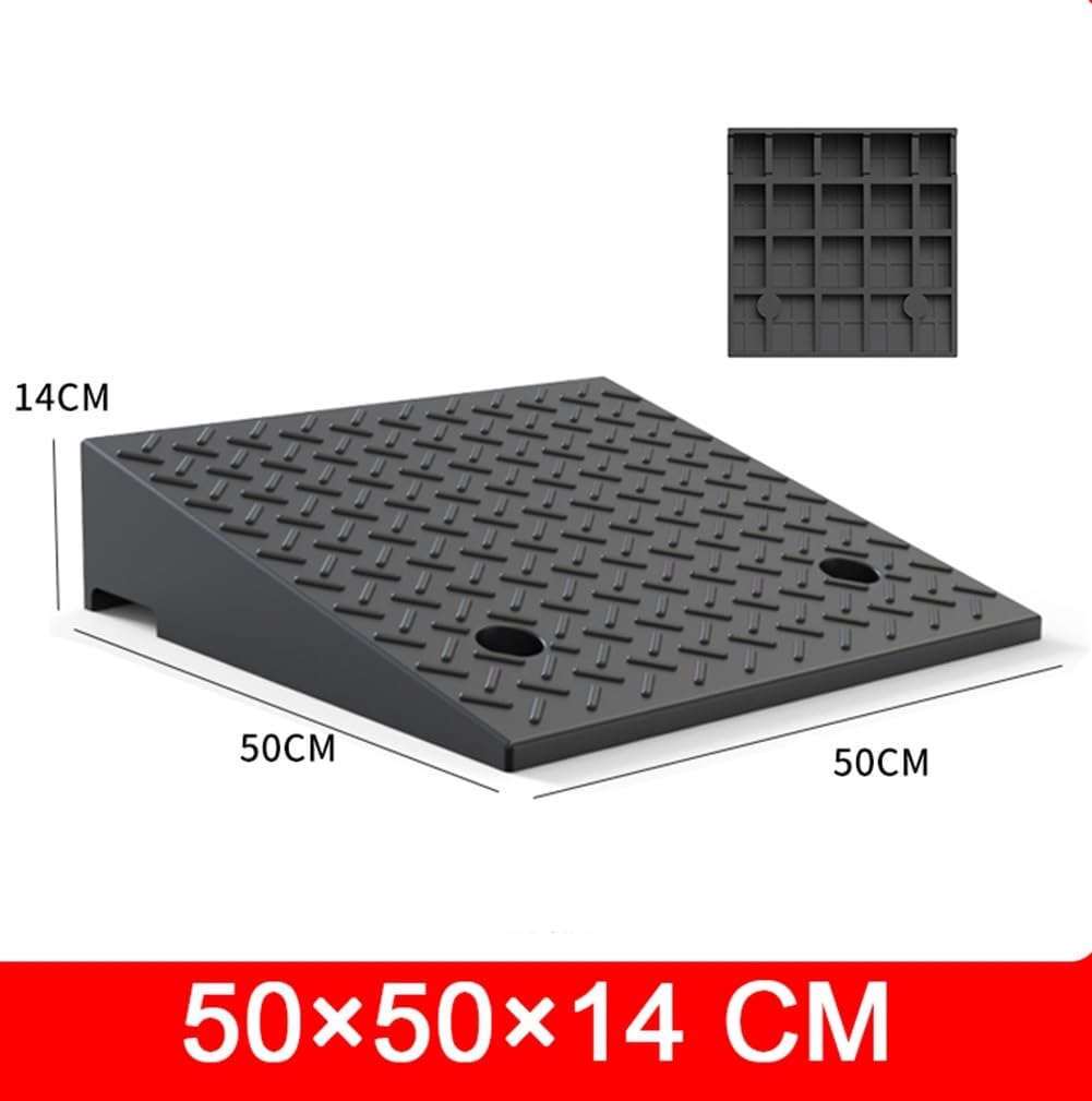 Rubber Curb Ramps (2-8 inch Rise),Heavy Duty Threshold Ramps for Cars Vehicles Motorcycle Bicycles(Height 14cm/5.5inch)