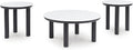 Signature Design by Ashley Xandrum Casual Faux Marble Occasional Table Set, Set of 3, Black & White