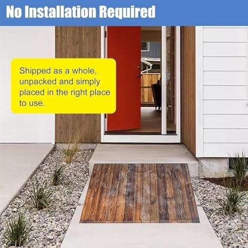 Non-Slip Wood Threshold Ramp for Home - 4' to 10' Rise, Durable Front Door Transition Ramp (90x80x25cm/35x31x10) - Ideal for Wheelchairs & Mobility Aids