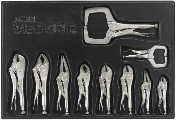 IRWIN Tools VISE-GRIP Original Locking Tool Set with Tray, 10 Piece, 1078TRAY