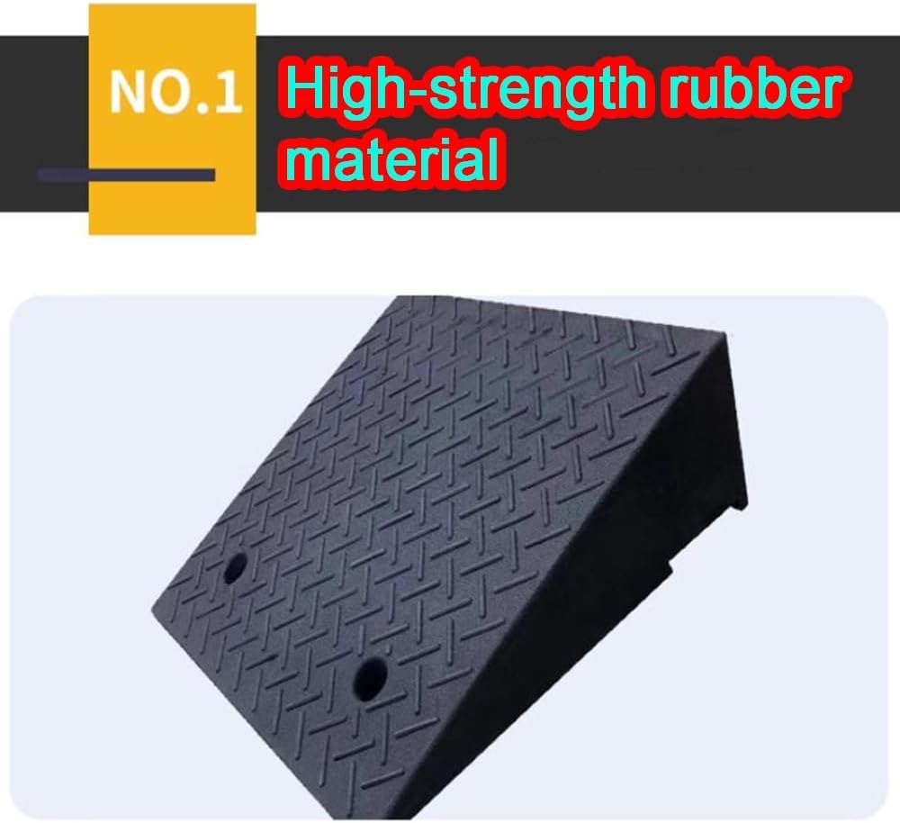 Heavy Duty Driveway Ramps 3'/4'/5'/6'/7' Rise Rubber Curb Ramps Threshold Ramp for Wheelchairs/Steps/Door with Anti-Slip Surface(6cm/2.4' Rise)