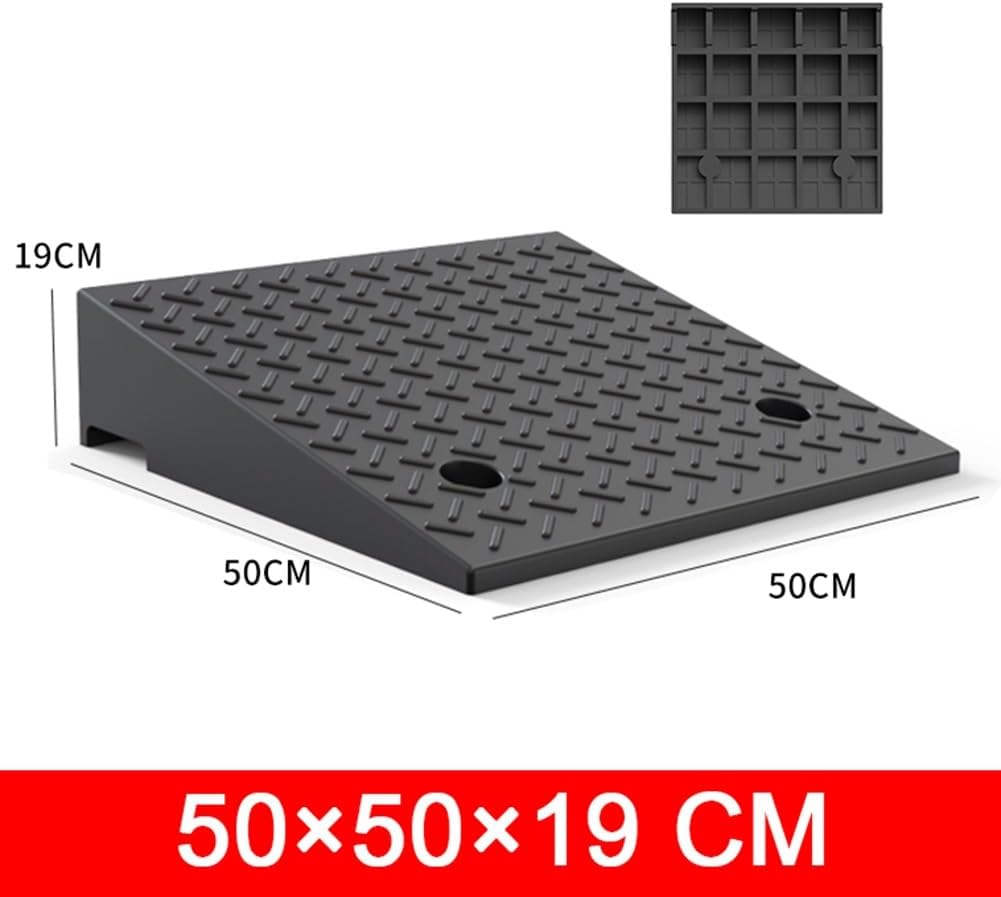 Rubber Curb Ramps (2-8 inch Rise),Heavy Duty Threshold Ramps for Cars Vehicles Motorcycle Bicycles(Height 19cm/7.5inch)