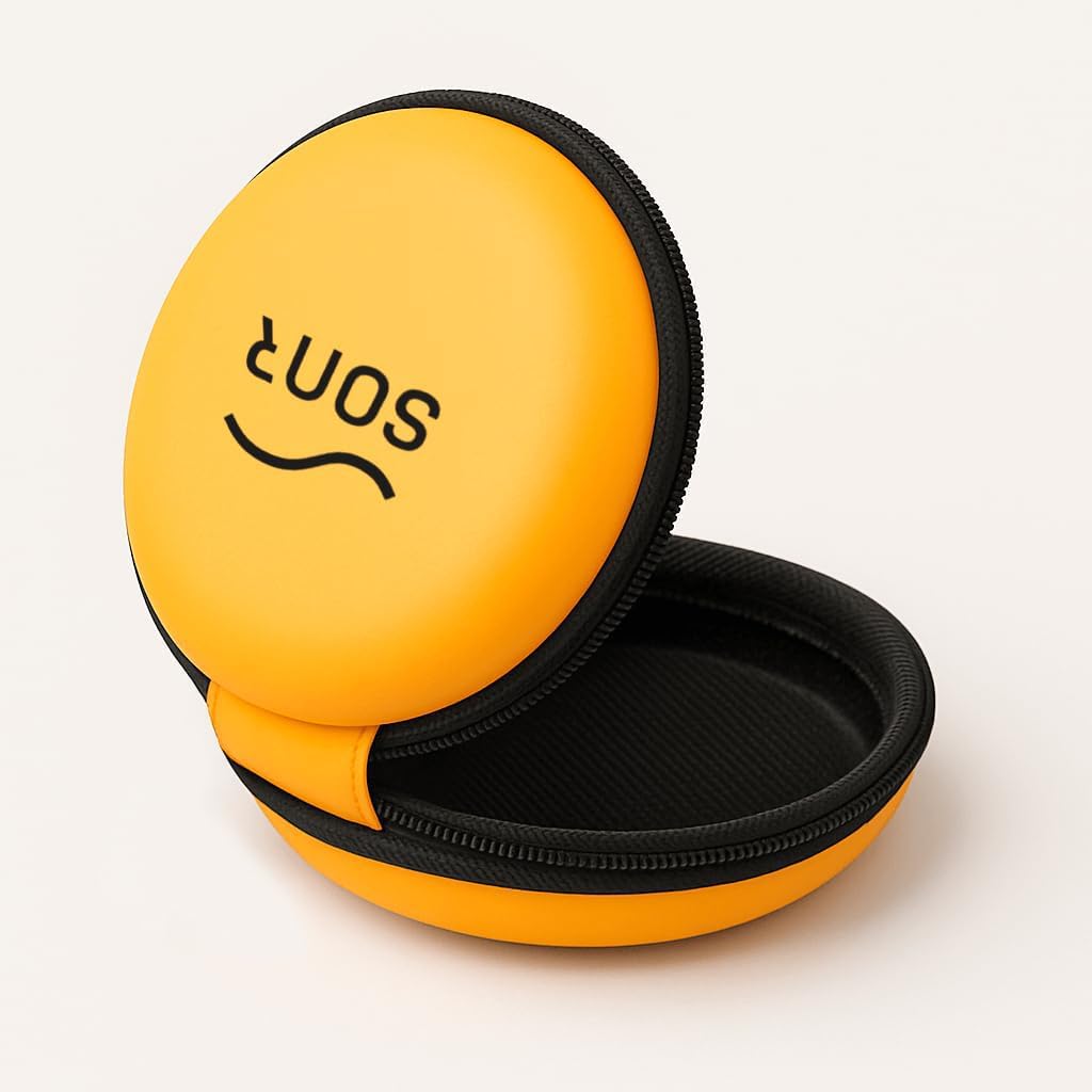 SONR Music 2-in-1 Bundle: Sunny Yellow Open-Ear Underwater Music Player for Swimmers with Matching Storage Case